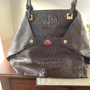 Brahmin type leather tote